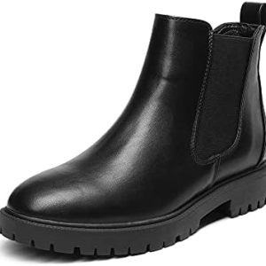 DREAM PAIRS Women's Low Heel Chelsea Ankle Boots Fashion Slip On Elastic Fall Booties Shoes