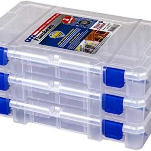 Flambeau Outdoors 6382TB 2-Tray Tackle Box - Classic Fishing Lure Storage Organizer, Medium Portable Tackle Box, 15 Tray Compartments, Blue/Gray